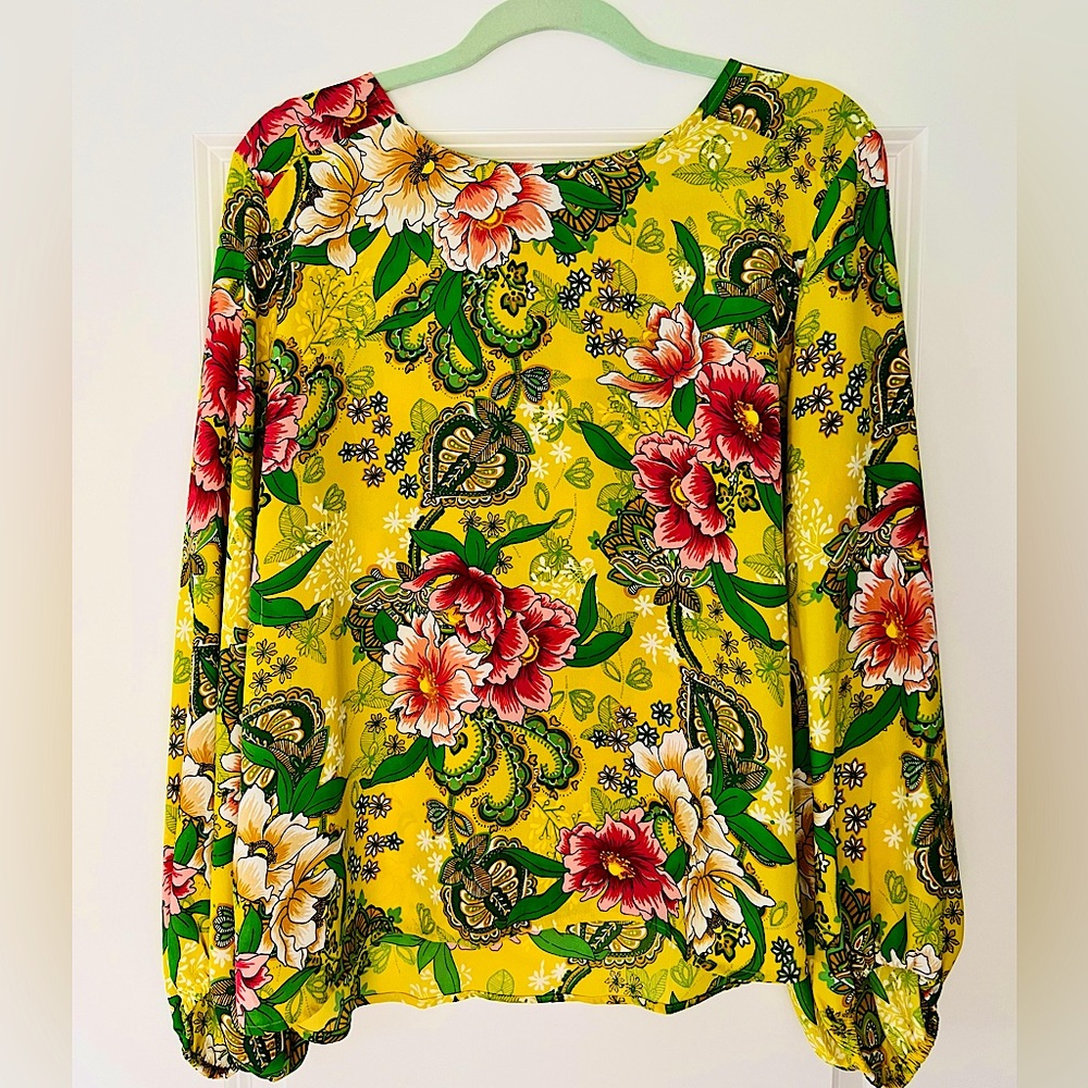 Ann Taylor Loft Long Sleeve Floral Blouse | Size M